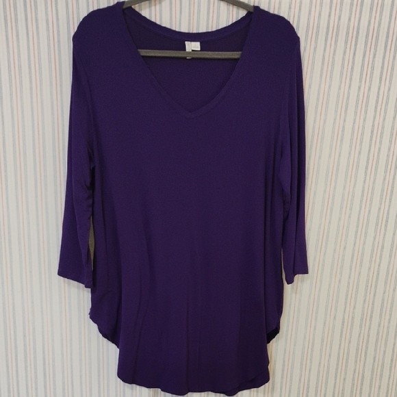 Cato Tops - Cato Women's Purple V-Neck Top